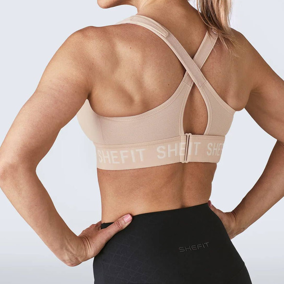 SHEFIT Ultimate Sports Bra High Impact Adjustable Sandstorm - Picture 6 of 11